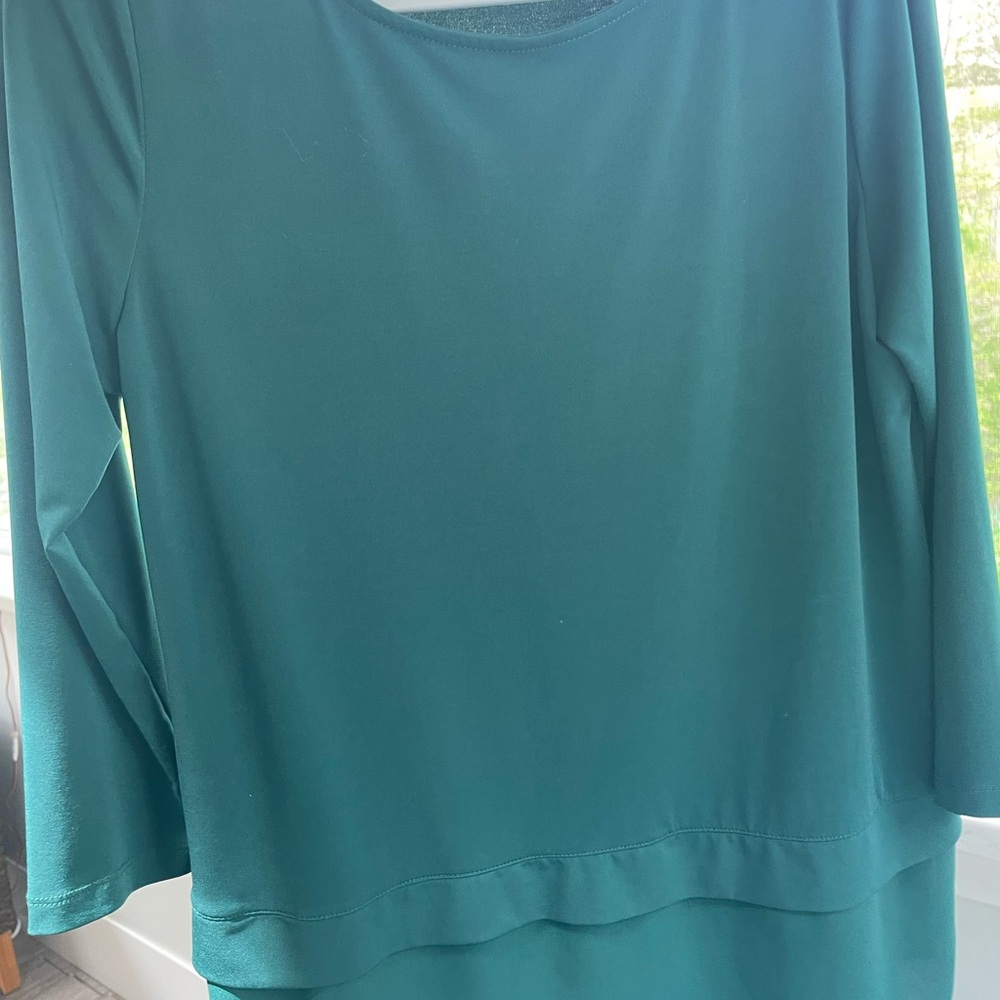 Ivanka Trump Blue and Green Relaxed Blouse